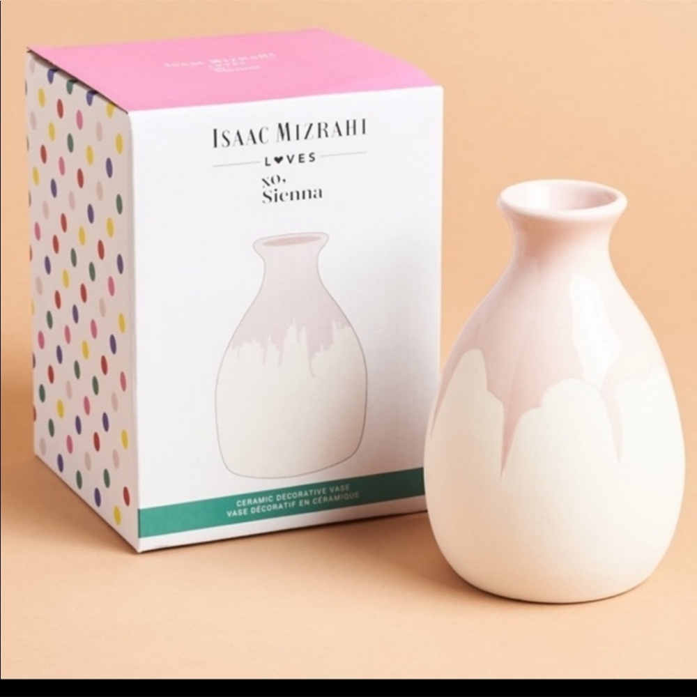 NIB Isaac Mizrahi loves XO, Sienna decorative vase